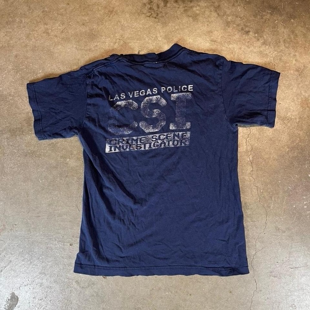 Vintage 90s Navy blue Las Vegas Police CSI tee Men's Size Small